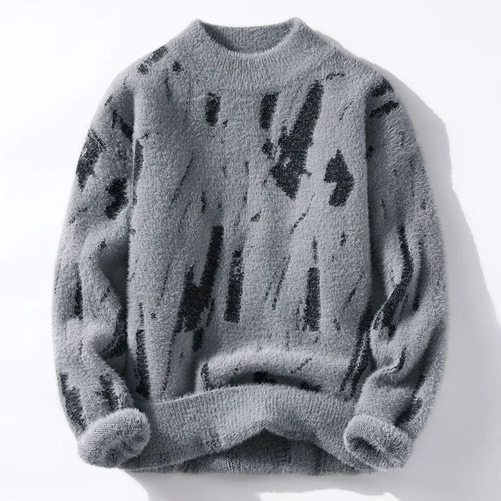 Abstract Pattern – Soft, casual round neck sweater 0