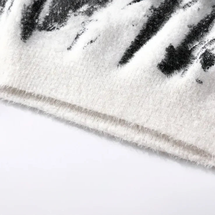 Abstract Pattern – Soft, casual round neck sweater 4