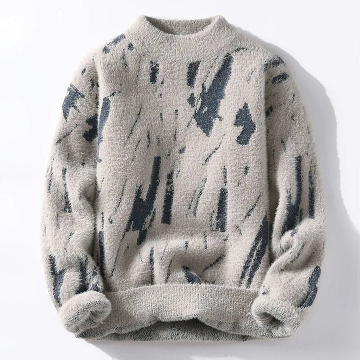 Abstract Pattern – Soft, casual round neck sweater 5