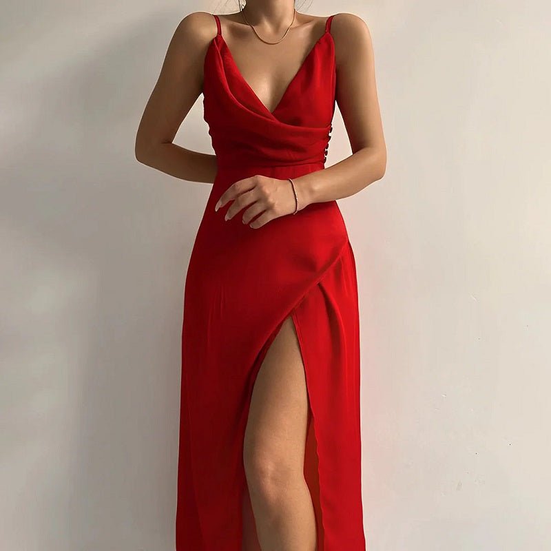 Barbara | Maxi dress – Seductive V-neck, elegant design 4