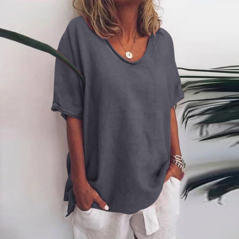 Beatrice | Breathable V-neck blouse with short sleeves 0