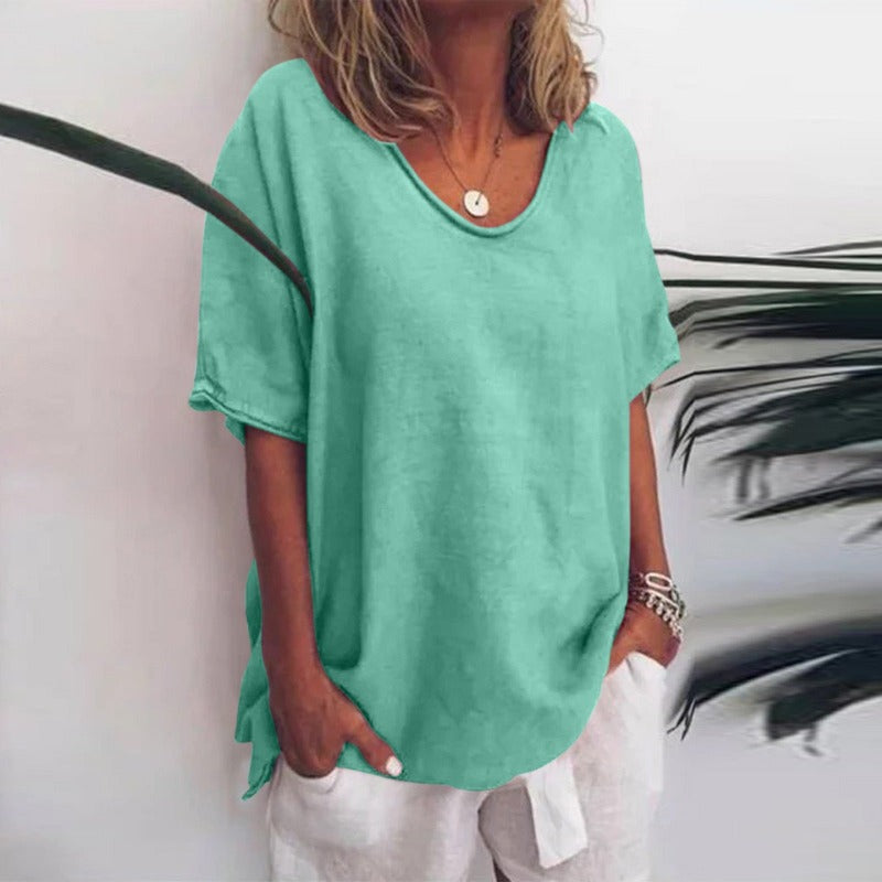 Beatrice | Breathable V-neck blouse with short sleeves 11