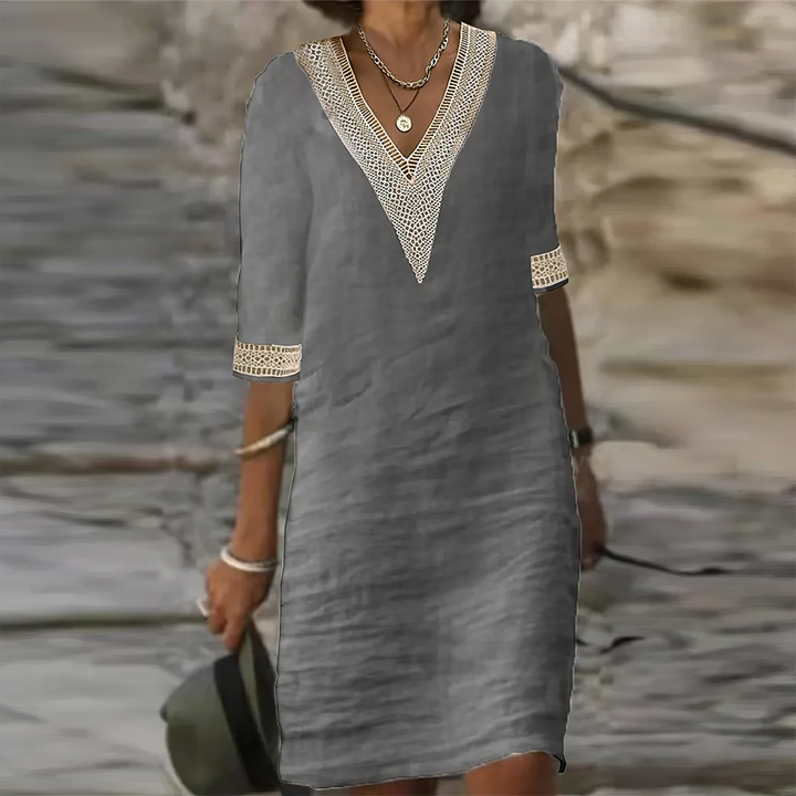 Celine | Summer dress cotton, airy elegant midi dress 3