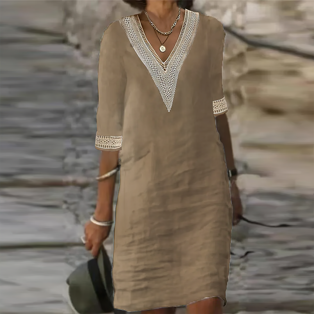Celine | Summer dress cotton, airy elegant midi dress 4