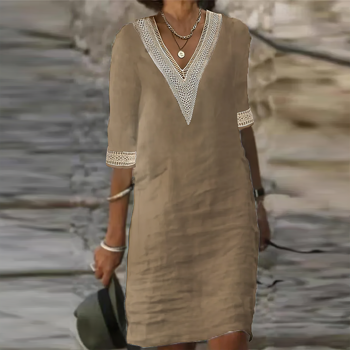 Celine | Summer dress cotton, airy elegant midi dress 4
