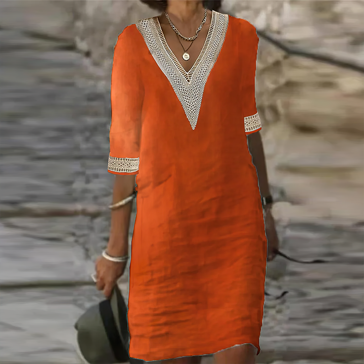 Celine | Summer dress cotton, airy elegant midi dress 5