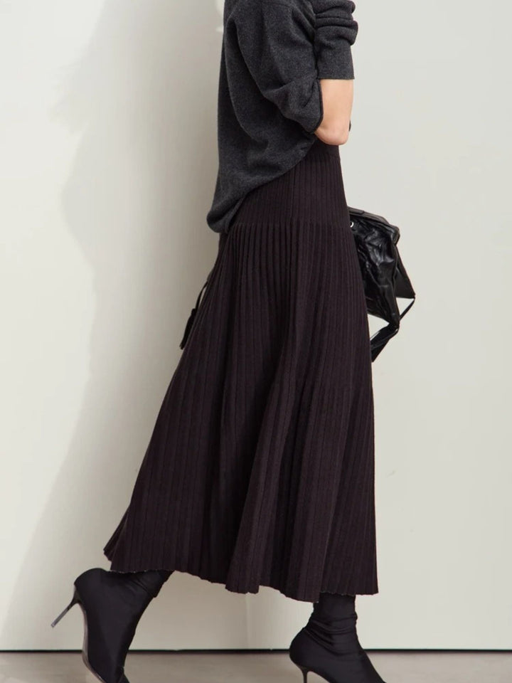 Knitted patchwork A-line skirt 4