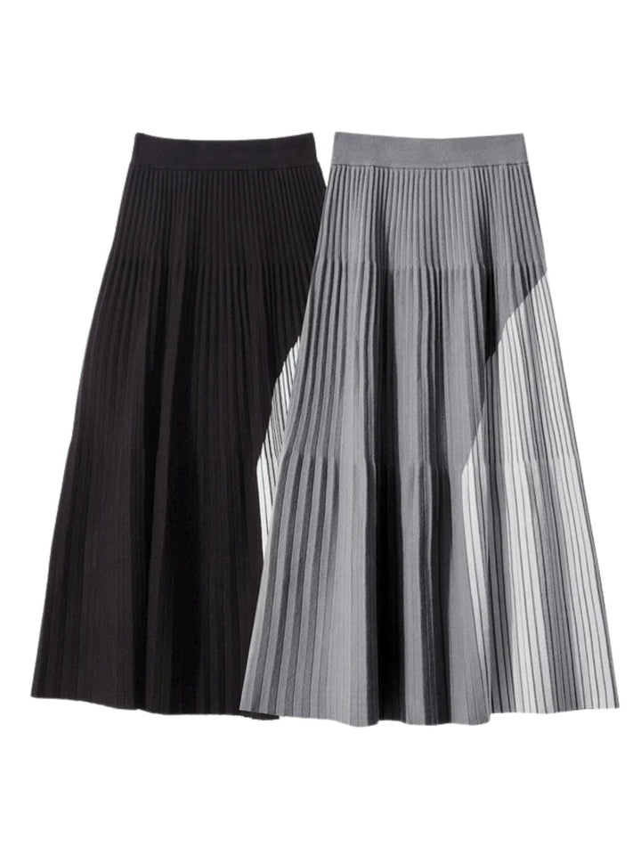 Knitted patchwork A-line skirt 6