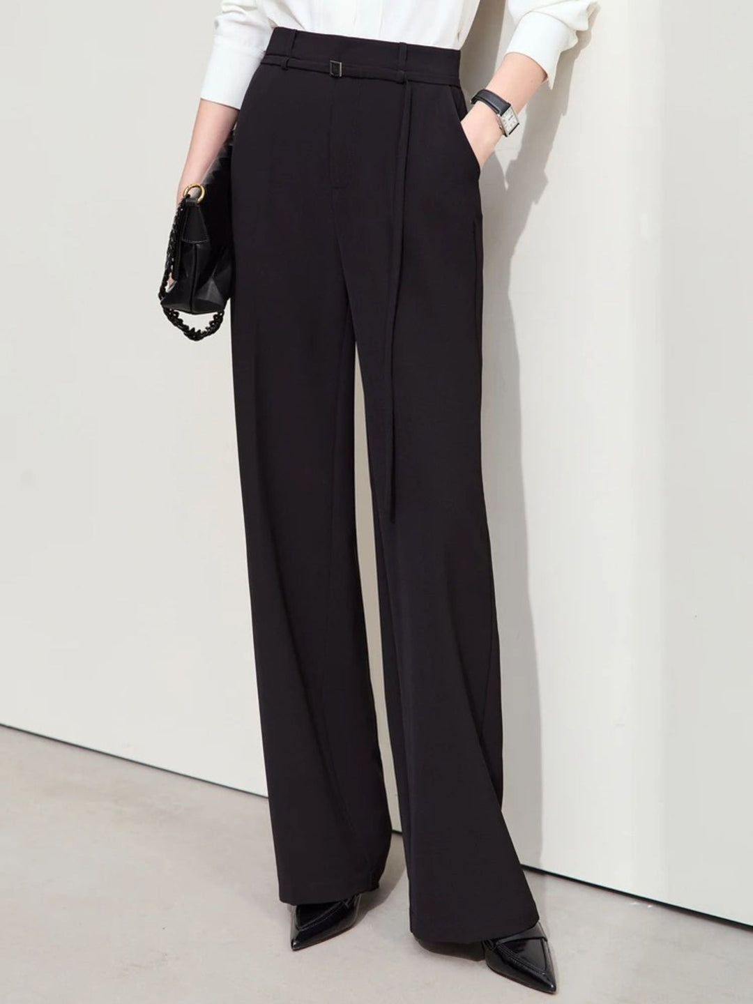 Loose blazer and high-waisted wide-legged trousers set 5