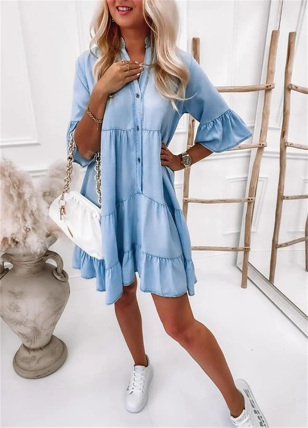 Marie | Elegant & Modern denim dress 0