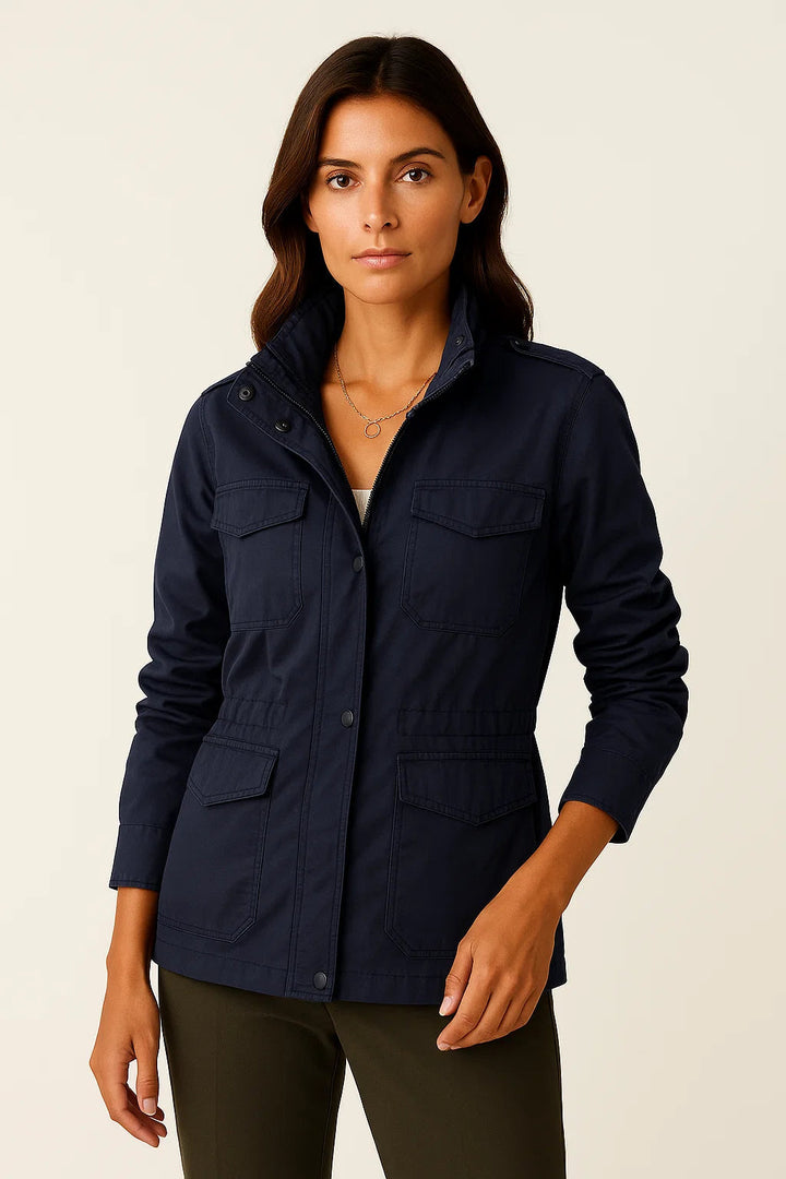 Practical pockets mid-length jacket 1
