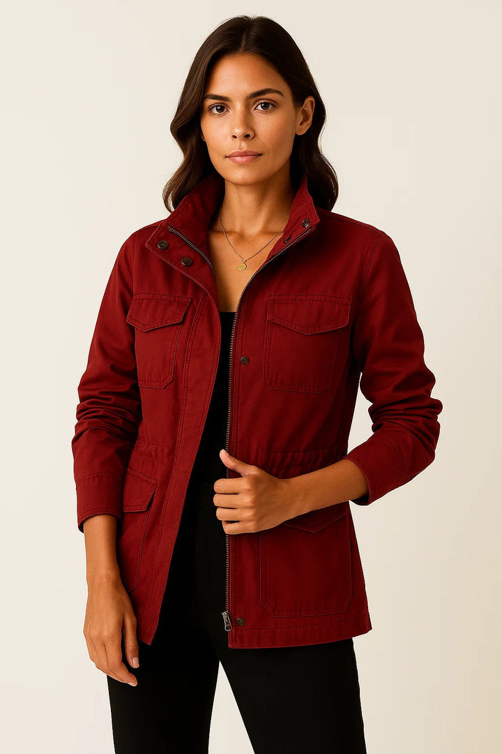 Practical pockets mid-length jacket 3