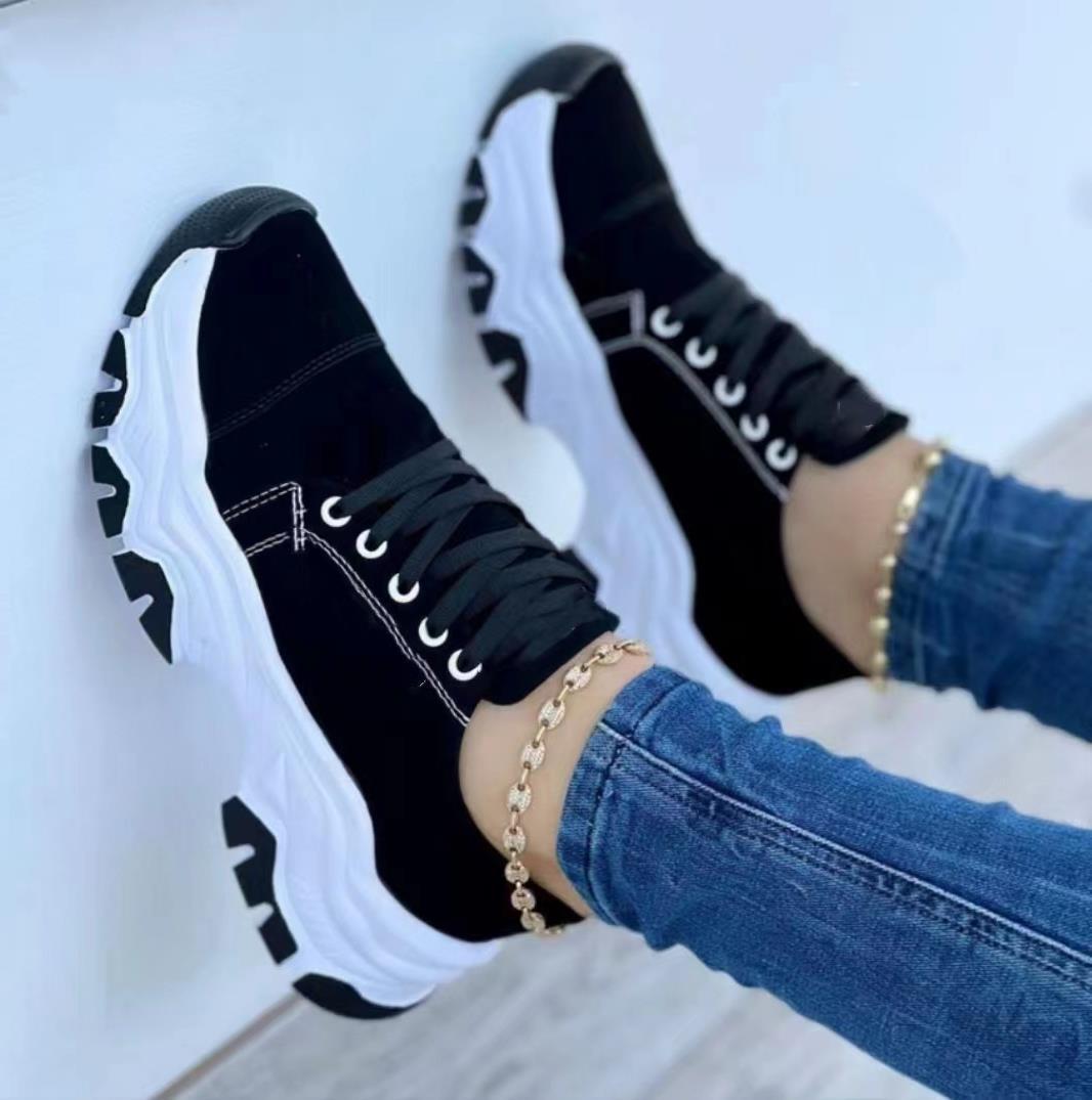 Serena | Orthopedic sports sneakers with platform, round toe, rubber sole 0