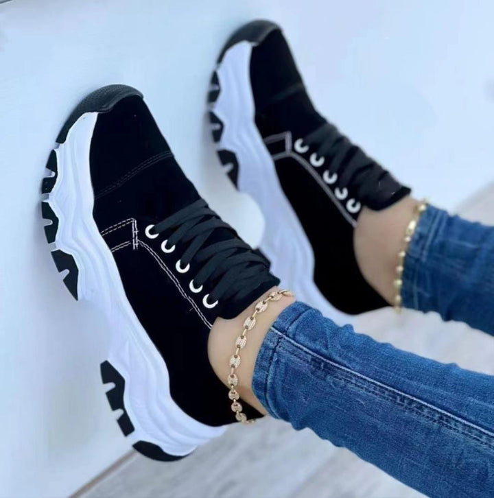 Serena | Orthopedic sports sneakers with platform, round toe, rubber sole 0