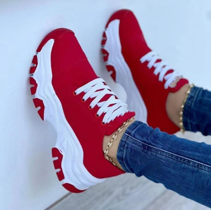 Serena | Orthopedic sports sneakers with platform, round toe, rubber sole 10