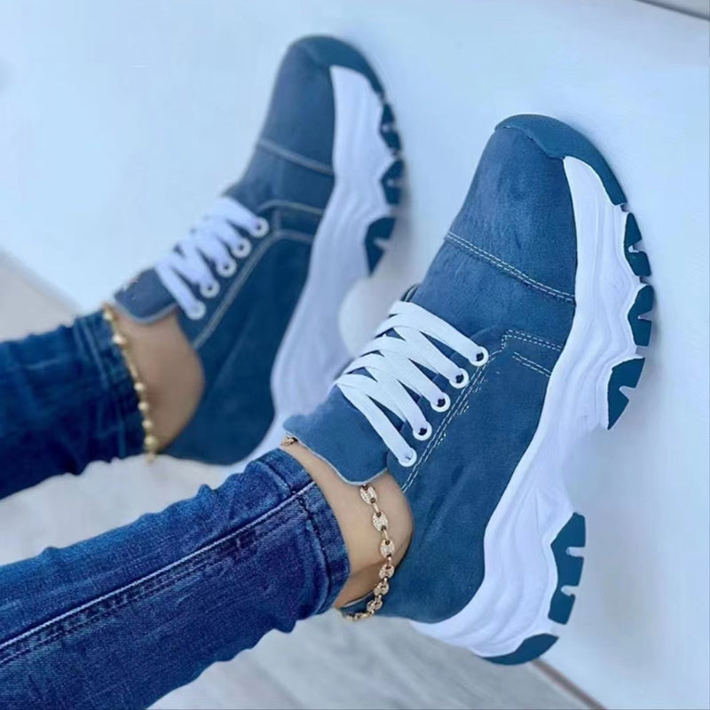 Serena | Orthopedic sports sneakers with platform, round toe, rubber sole 2