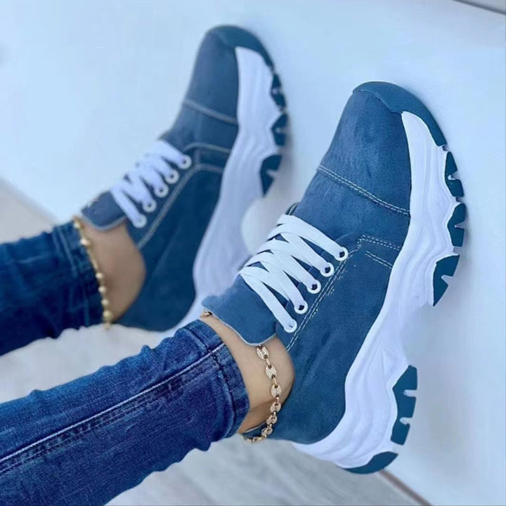 Serena | Orthopedic sports sneakers with platform, round toe, rubber sole 2