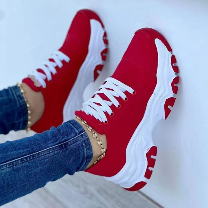 Serena | Orthopedic sports sneakers with platform, round toe, rubber sole 3