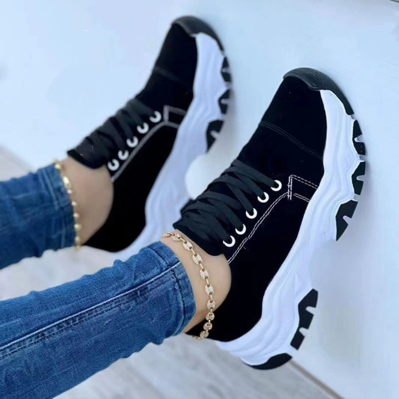 Serena | Orthopedic sports sneakers with platform, round toe, rubber sole 4
