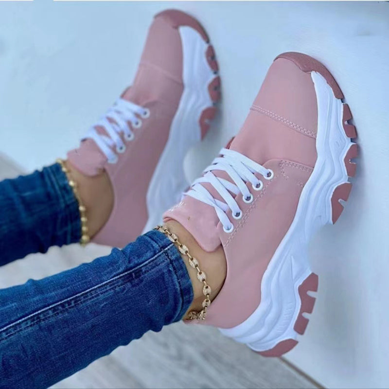 Serena | Orthopedic sports sneakers with platform, round toe, rubber sole 5