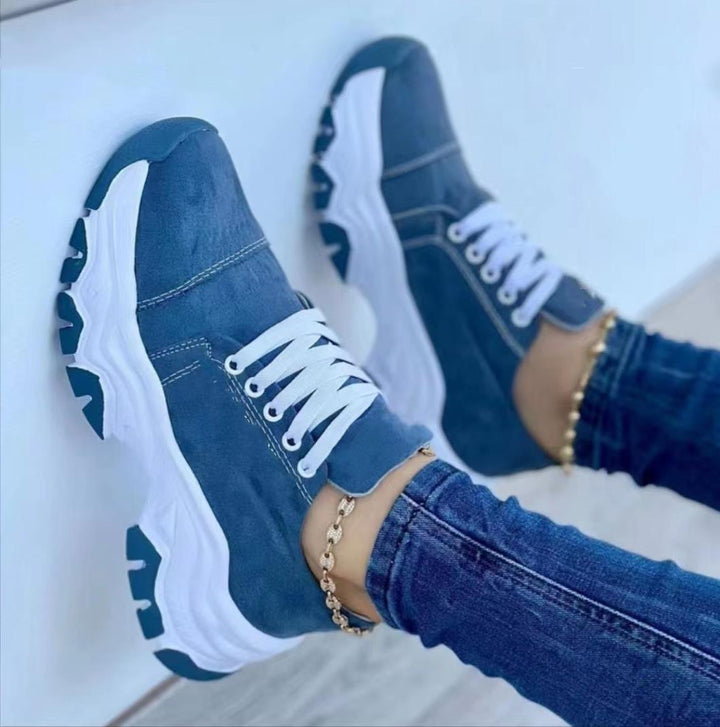 Serena | Orthopedic sports sneakers with platform, round toe, rubber sole 8