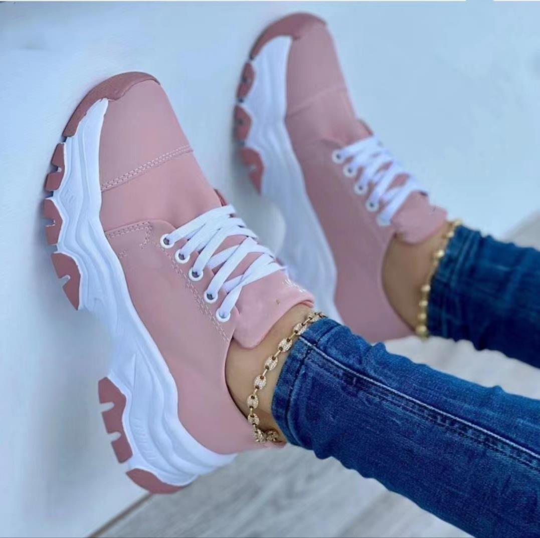 Serena | Orthopedic sports sneakers with platform, round toe, rubber sole 9