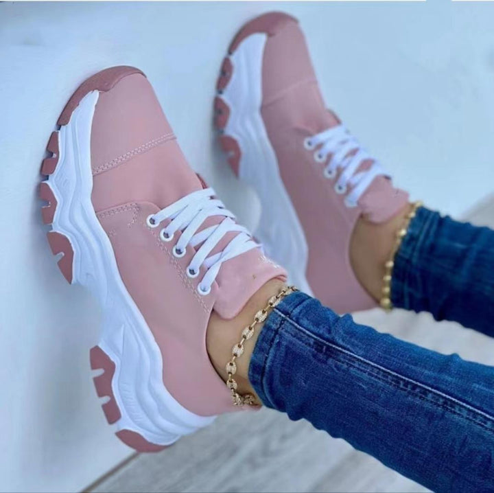 Serena | Orthopedic sports sneakers with platform, round toe, rubber sole 9
