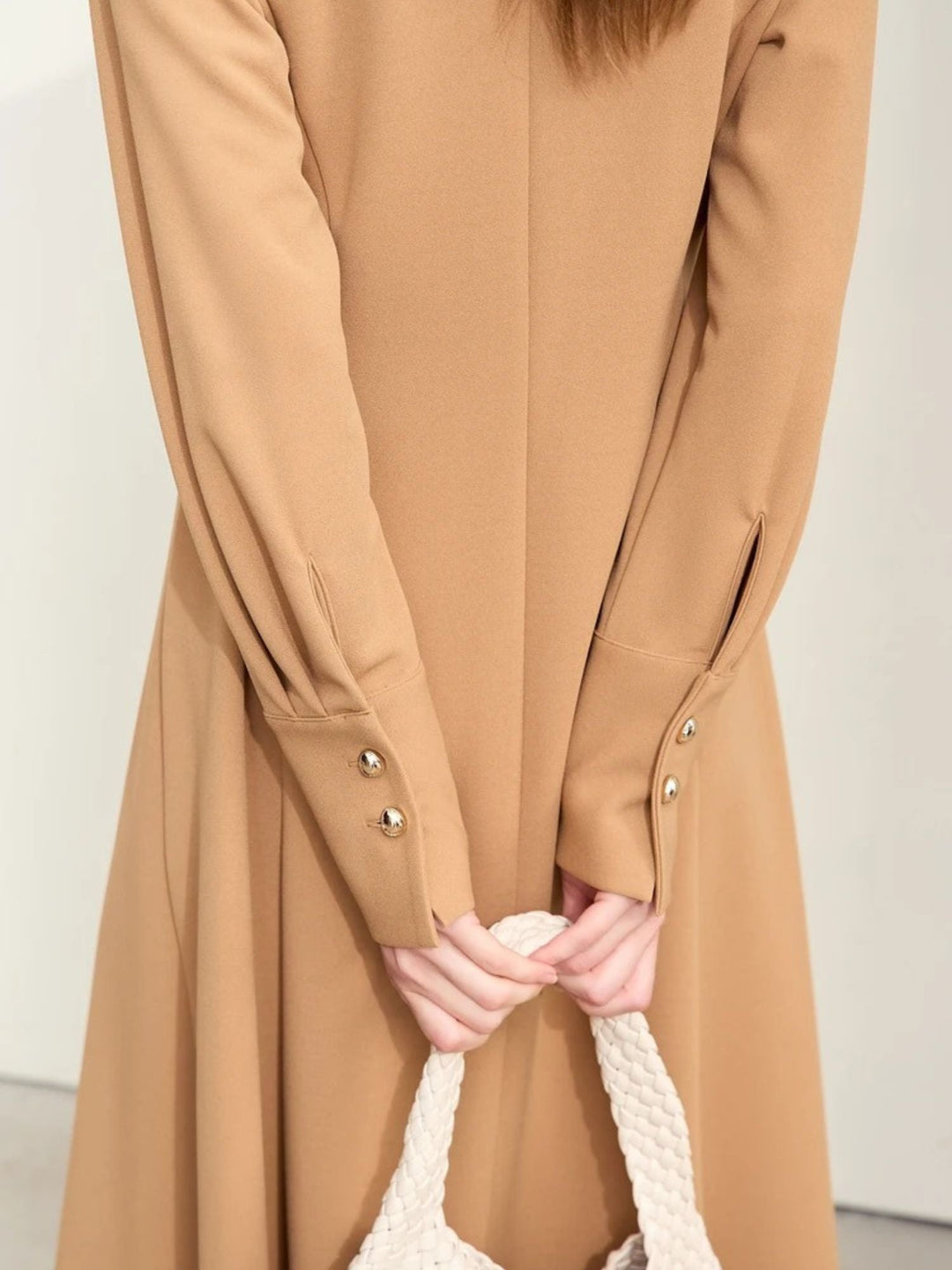 V-neck mid-calf dress with wrap sleeves 6
