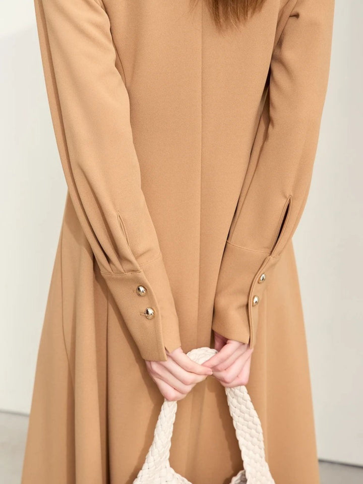 V-neck mid-calf dress with wrap sleeves 6