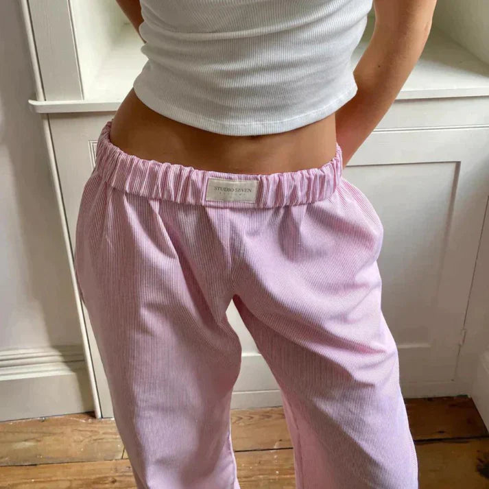 Veronica | Linen trousers, flowing cut, 100% linen, elegant 0