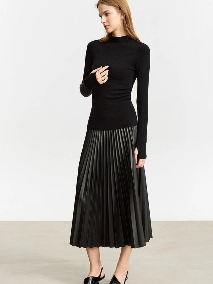pleated leather skirt 2