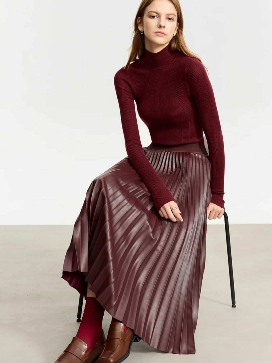 pleated leather skirt 4